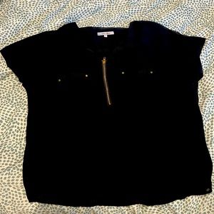 Black short sleeve blouse